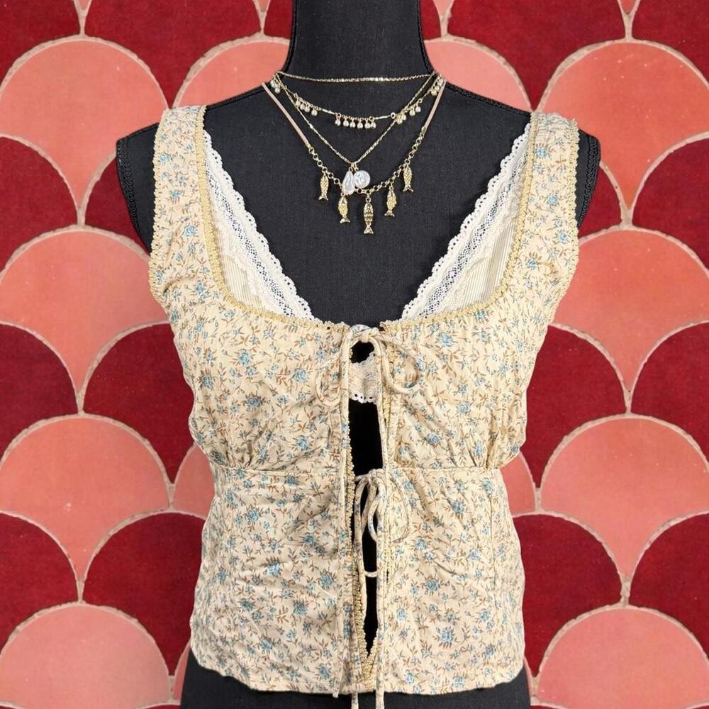 Motel blue floral corset top